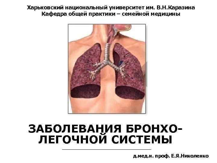Харьковский национальный университет им. В. Н. Каразина Кафедра общей практики – семейной медицины ЗАБОЛЕВАНИЯ