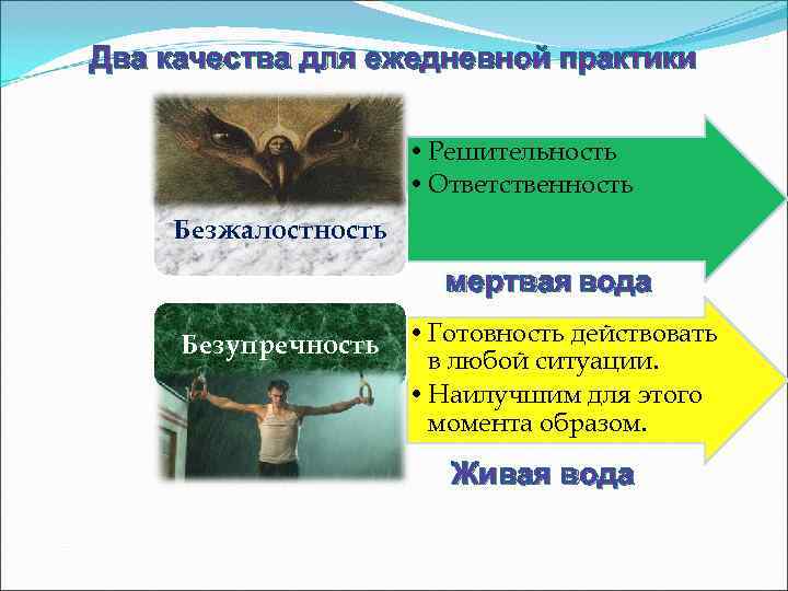 Два качества для ежедневной практики    • Решительность    •