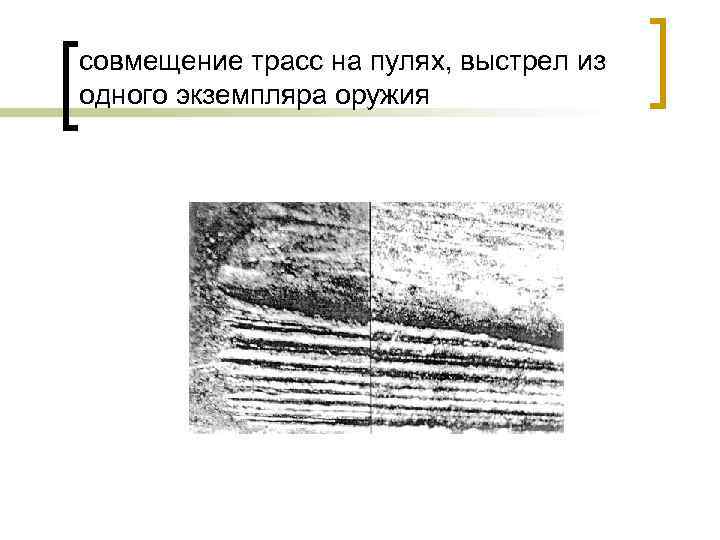 совмещение трасс на пулях, выстрел из одного экземпляра оружия 