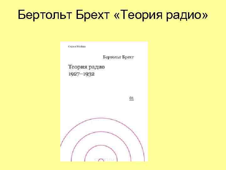 Бертольт Брехт «Теория радио»  