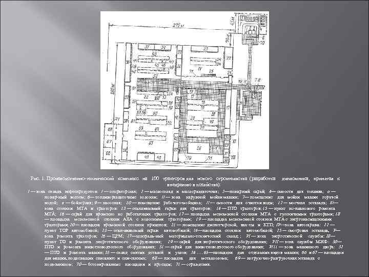  Рис. 1. Производственно технический комплекс на 100 тракторов для нового строительства (разработка 
