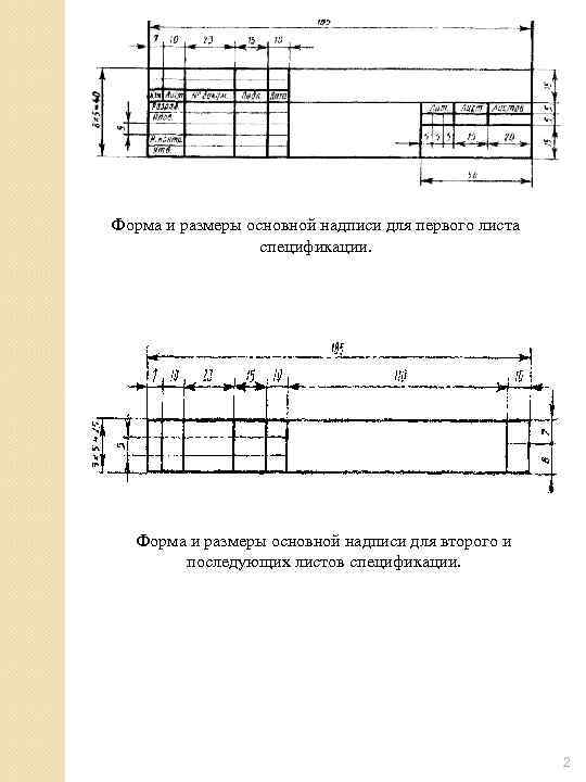 Основная надпись спецификации отличается от основной надписи чертежа