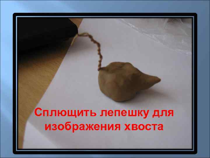 Сплющить лепешку для изображения хвоста 