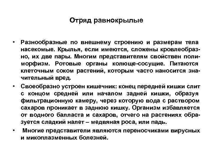    Отряд равнокрылые  • Разнообразные по внешнему строению и размерам тела
