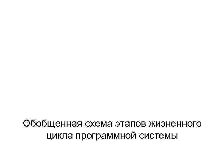 Обобщенная схема этапов жизненного цикла программной системы 