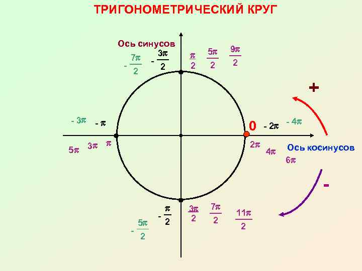  ТРИГОНОМЕТРИЧЕСКИЙ КРУГ   Ось синусов     p  5