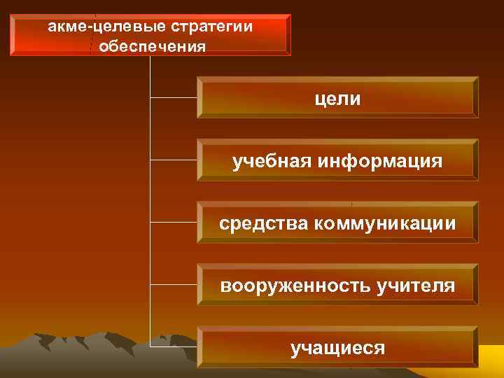 акме-целевые стратегии  обеспечения     цели     учебная
