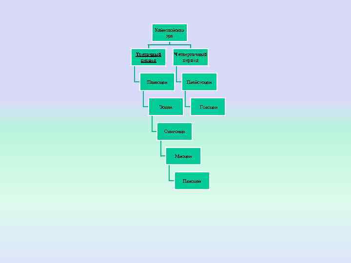  Кайнозойская  эра  Третичный  Четвертичный  период  Палеоцен  