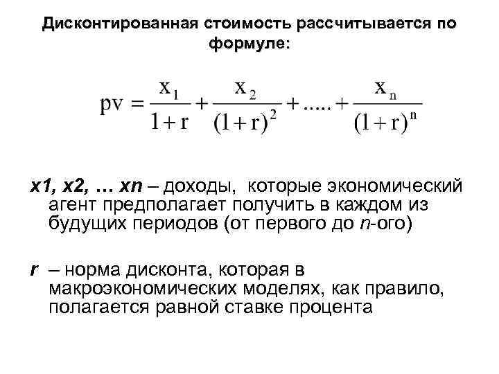 Дисконтированная стоимость проекта