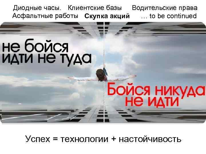 Диодные часы. Клиентские базы Водительские права Асфальтные работы Скупка акций … to be continued
