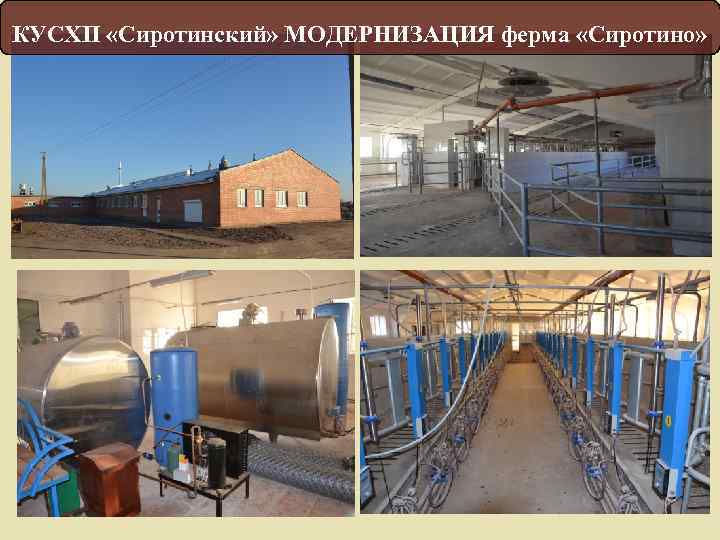 КУСХП «Сиротинский» МОДЕРНИЗАЦИЯ ферма «Сиротино» 