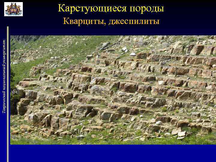 Карстующиеся породы Таврический национальный университет. Кварциты, джеспилиты 
