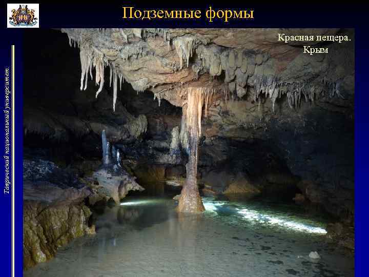 Таврический национальный университет. Подземные формы Красная пещера. Крым 