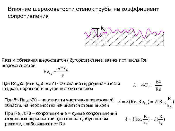 Коэффициент трения шероховатой поверхности