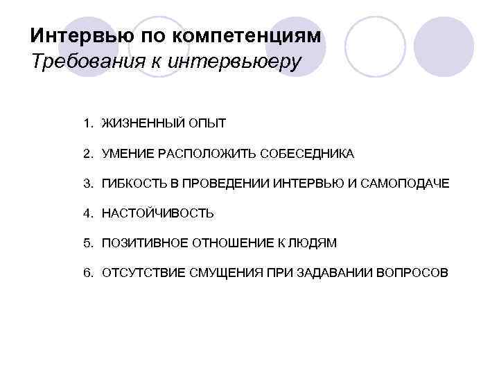 Список вопрос по компетенциям