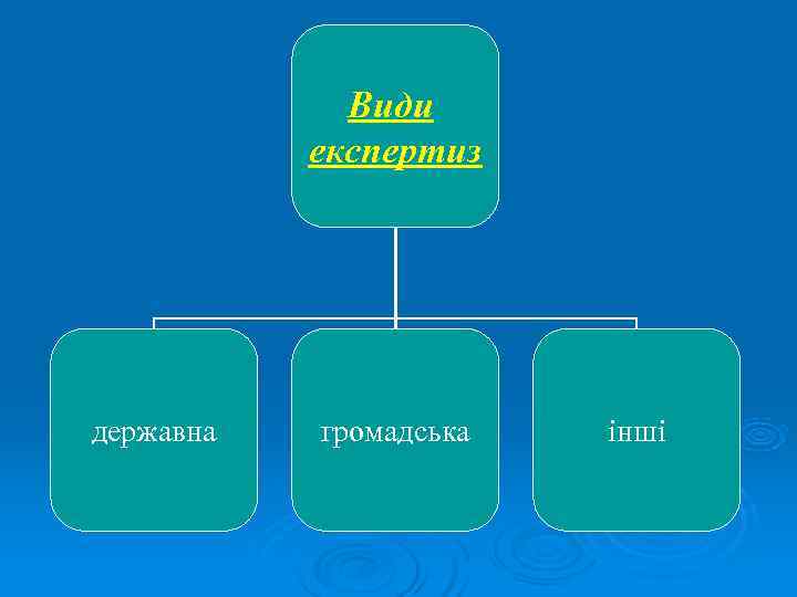    Види  експертиз державна  громадська  інші 
