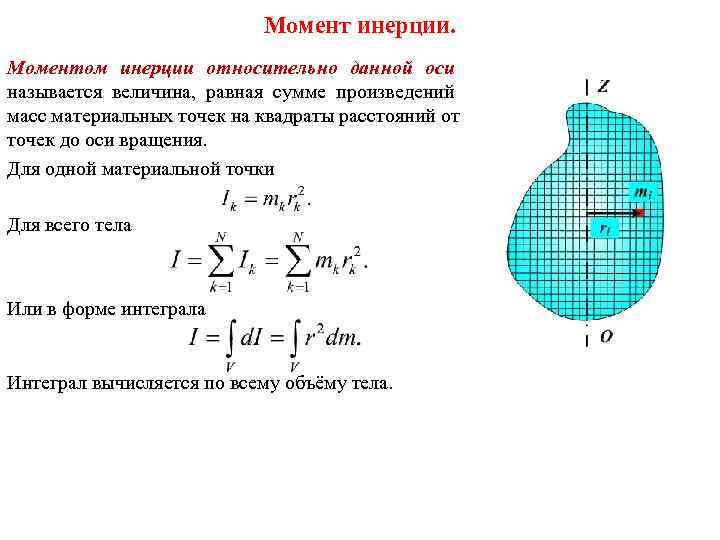 Момент инерции относительно оси