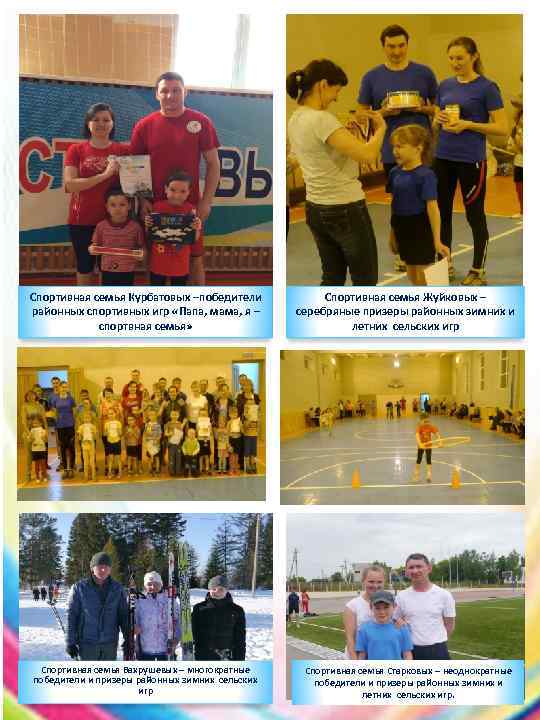 Спортивная семья Курбатовых –победители районных спортивных игр «Папа, мама, я – спортвная семья» Спортивная