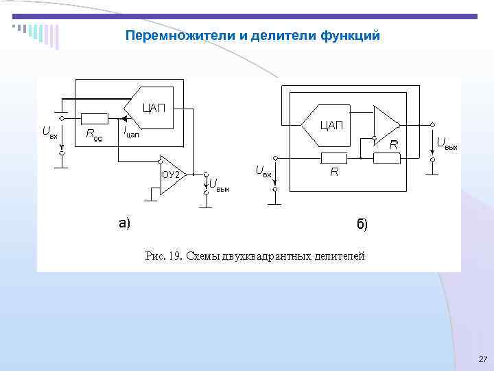 Перемножители и делители функций    27 