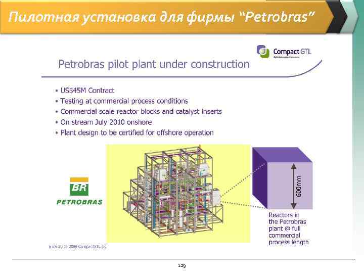 Пилотная установка для фирмы “Petrobras”      129 