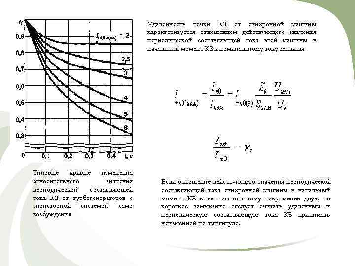        Удаленность точки КЗ от синхронной машины 