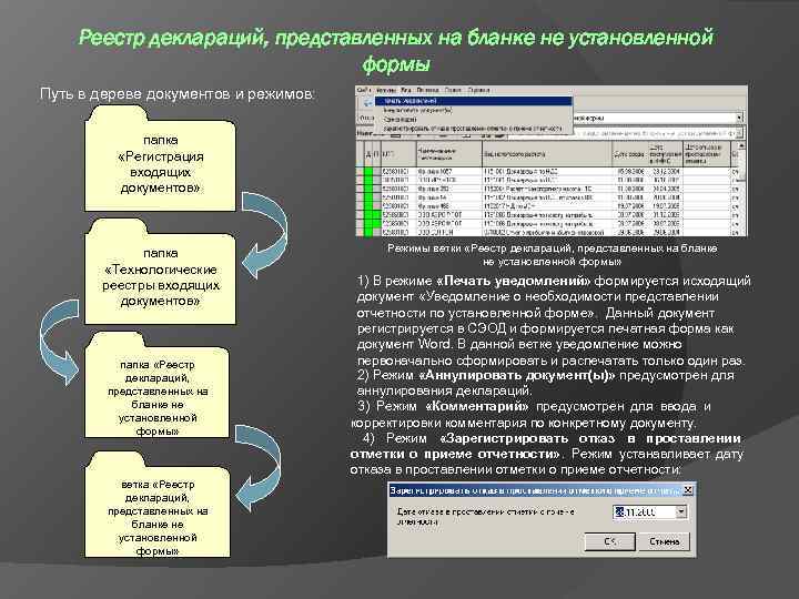  Реестр деклараций, представленных на бланке не установленной      