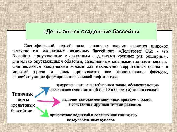  «Дельтовые» осадочные бассейны 