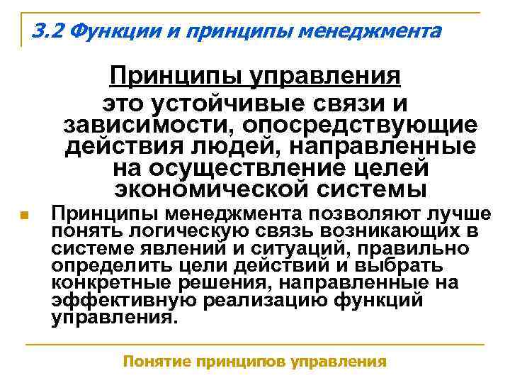  3. 2 Функции и принципы менеджмента  Принципы управления   это