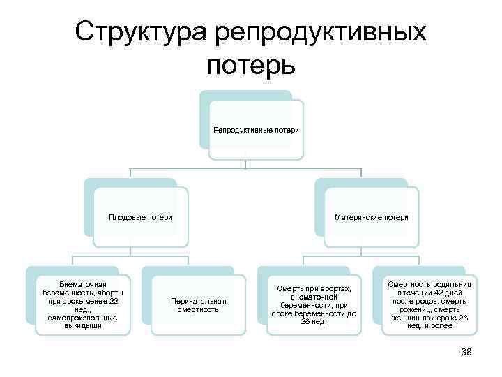   Структура репродуктивных    потерь      