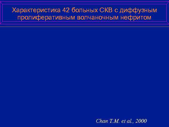 Характеристика 42 больных СКВ с диффузным пролиферативным волчаночным нефритом     