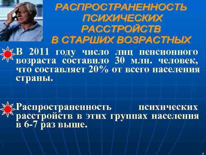 В 2011 году число лиц пенсионного возраста составило 30 млн. человек, что составляет 20%