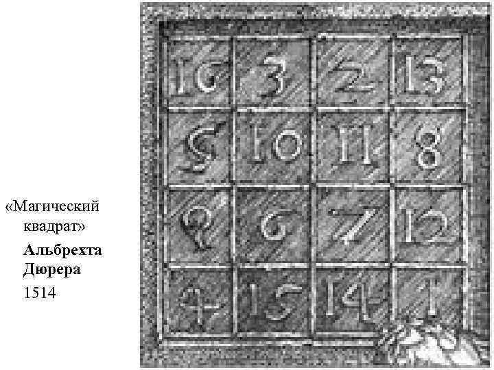  «Магический  квадрат»  Альбрехта  Дюрера  1514 