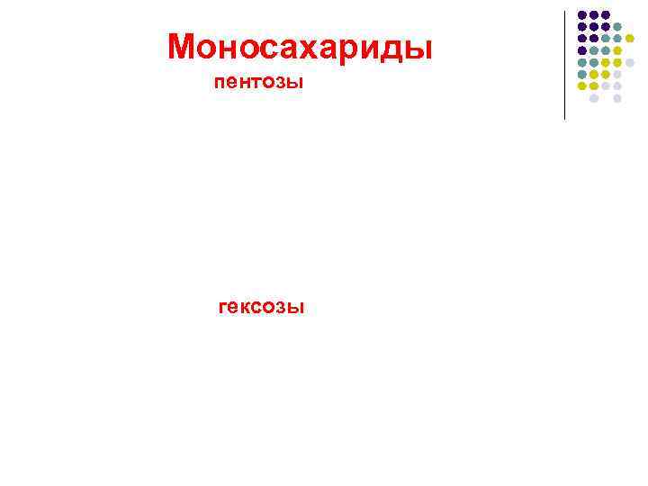 Моносахариды  пентозы  гексозы 