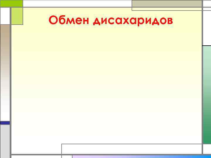 Обмен дисахаридов 