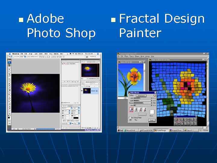 n  Adobe  n  Fractal Design Photo Shop  Painter 