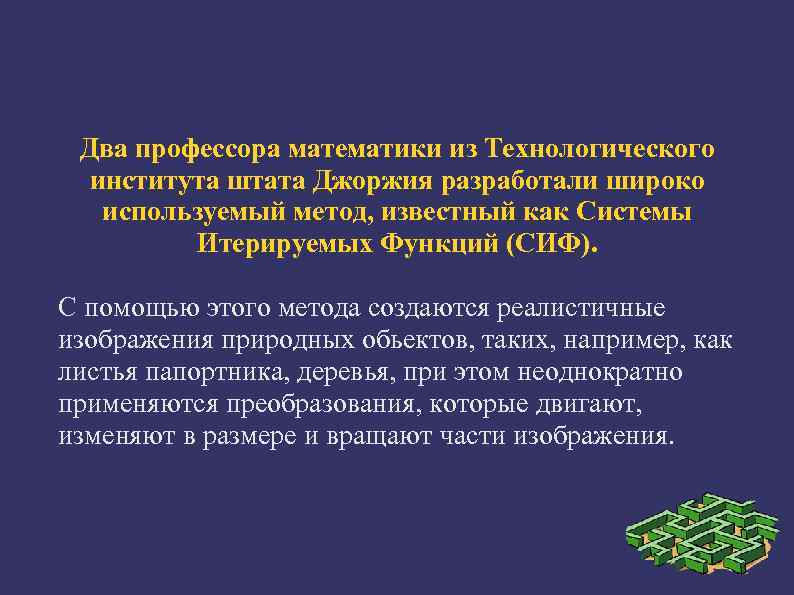  Два профессора математики из Технологического  института штата Джоржия разработали широко  используемый