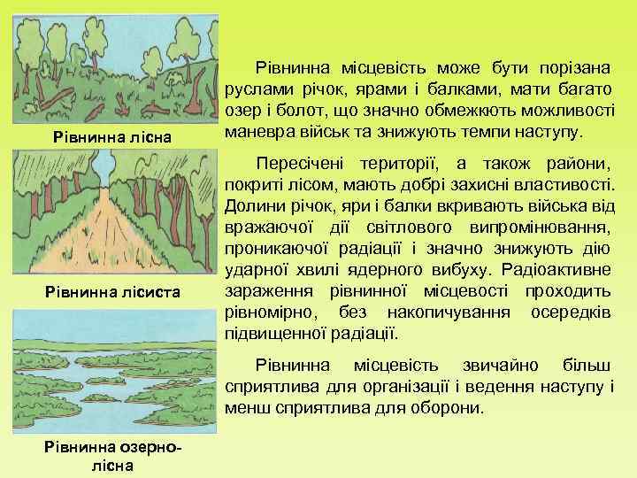      Рівнинна місцевість може бути порізана    руслами