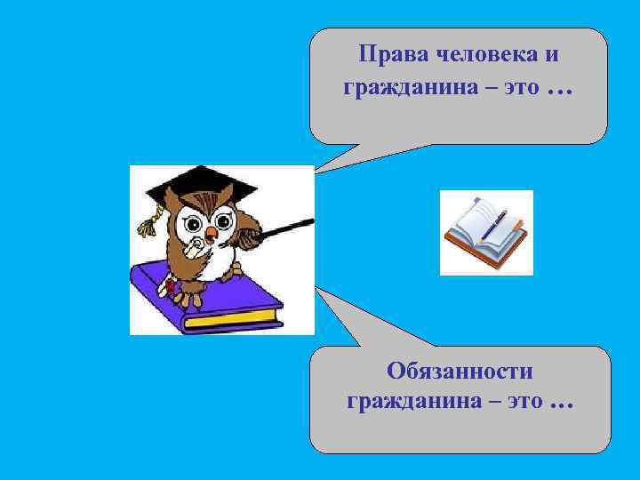  Права человека и гражданина – это …  Обязанности гражданина – это …