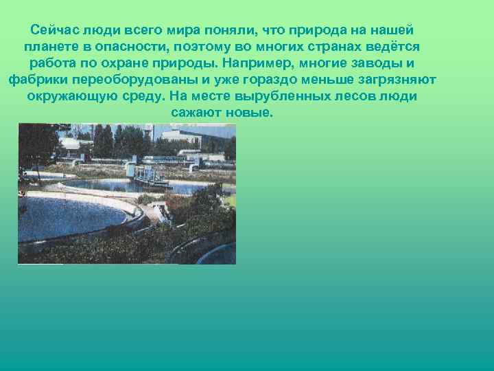   Сейчас люди всего мира поняли, что природа на нашей  планете в