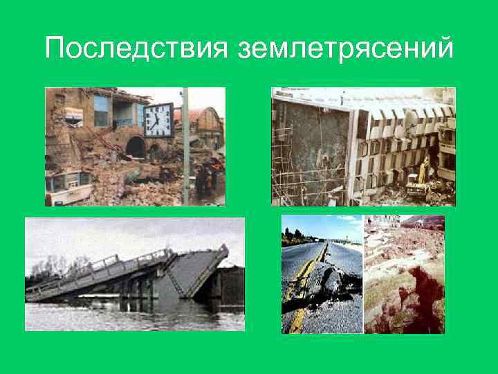 Последствия землетрясений Последствия землетрясений