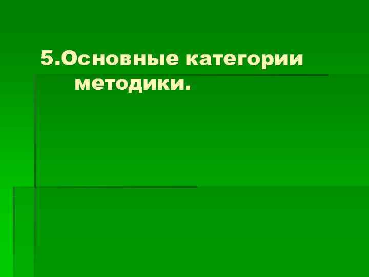 5. Основные категории  методики. 