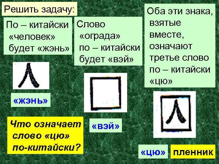 Решить задачу: Оба эти знака, По – китайски Слово взятые «человек» Решить задачу: Оба эти знака, По – китайски Слово взятые «человек»