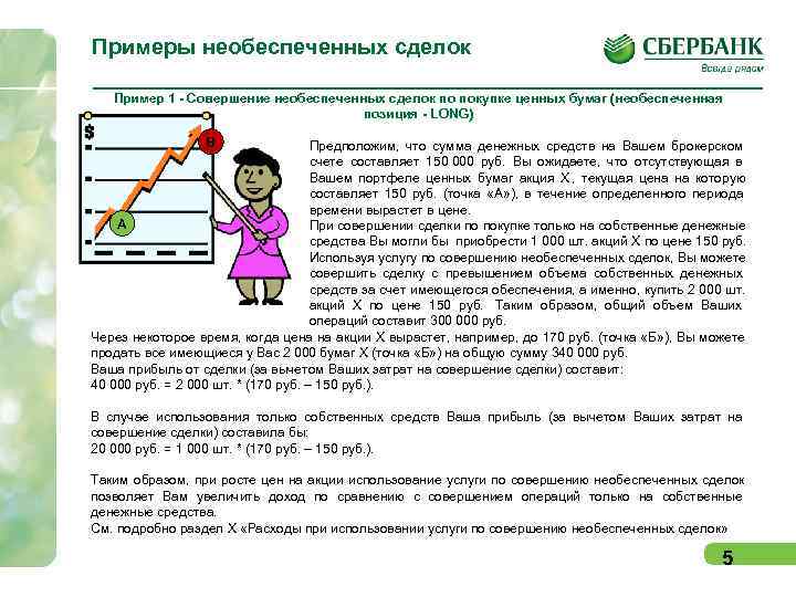 Примеры необеспеченных сделок Пример 1 - Совершение необеспеченных сделок по покупке ценных бумаг (необеспеченная