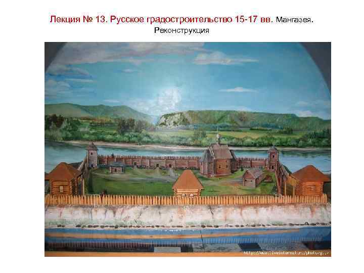 Лекция № 13. Русское градостроительство 15 -17 вв. Мангазея. Реконструкция 