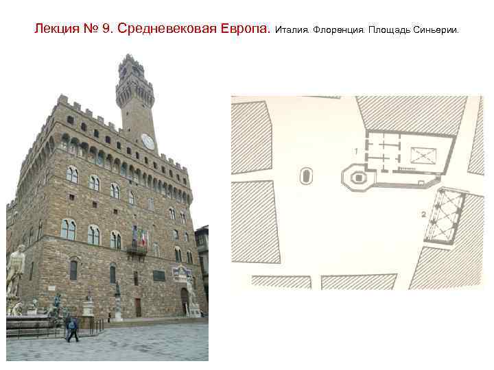 Лекция № 9. Средневековая Европа. Италия. Флоренция. Площадь Синьерии. 