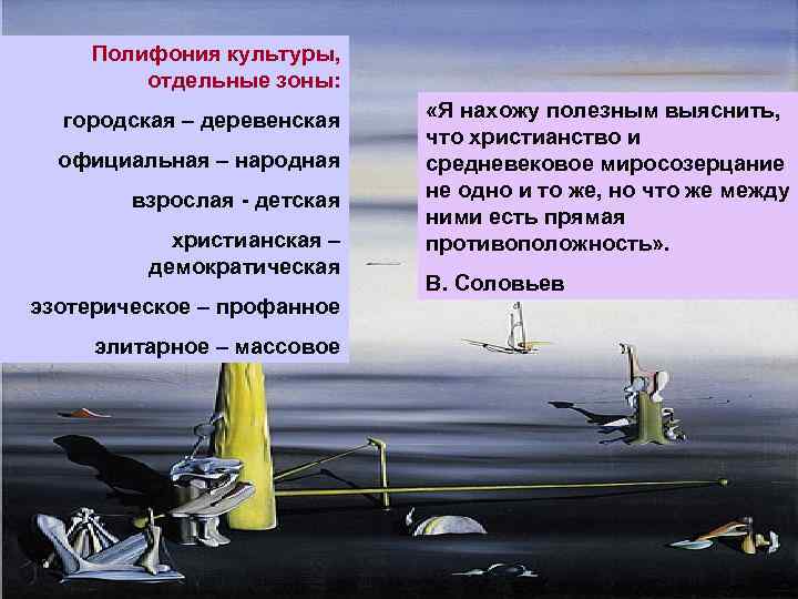  Полифония культуры, отдельные зоны: городская – деревенская «Я нахожу полезным выяснить, что христианство