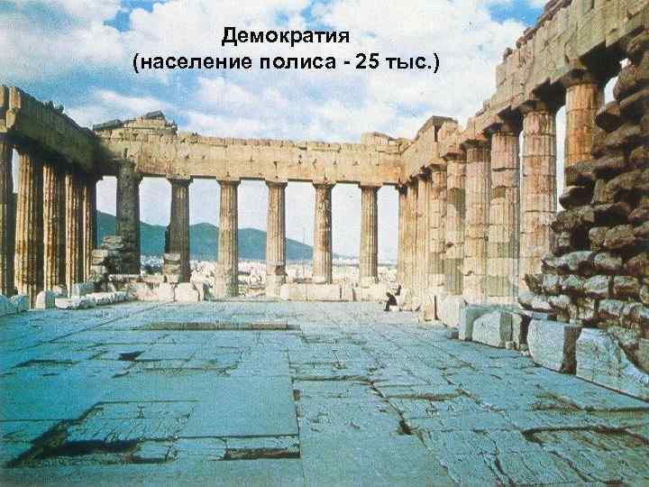  Демократия (население полиса - 25 тыс. ) 