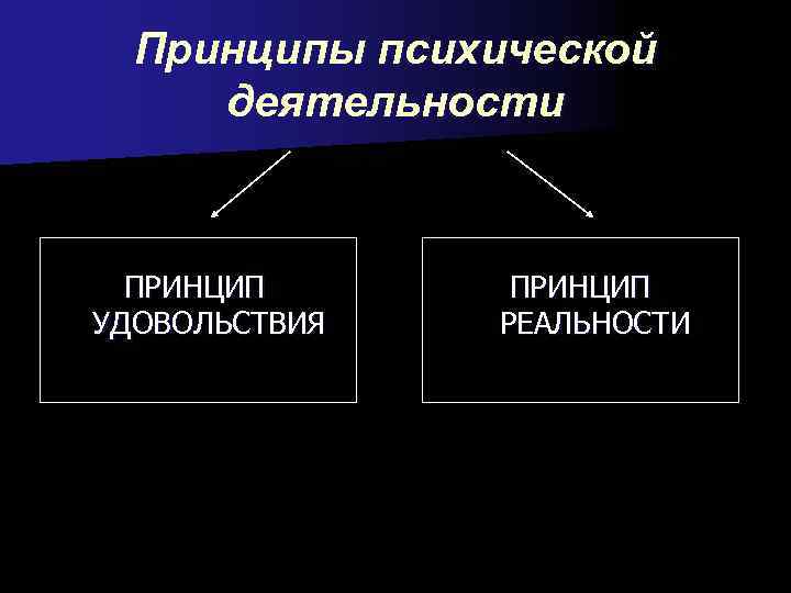 Принципы психической деятельности ПРИНЦИП УДОВОЛЬСТВИЯ  РЕАЛЬНОСТИ 