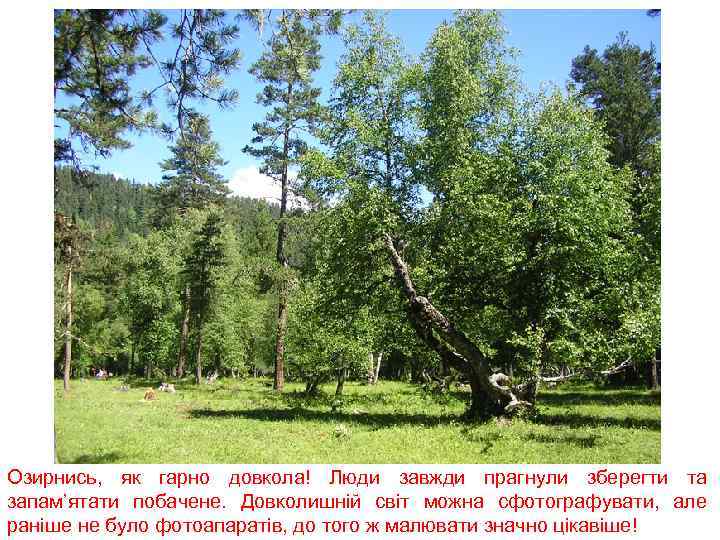 Озирнись, як гарно довкола! Люди завжди прагнули зберегти та запам’ятати побачене. Довколишній світ можна
