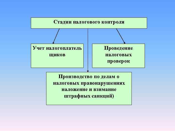 Стадия контроля. Этапы налогового контроля. Налоговый контроль схема.